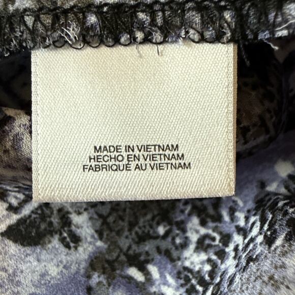 Nine West Women's S Whimsigoth V Neck Sleeveless Blouse Black Purple Floral Boho - Picture 6 of 9